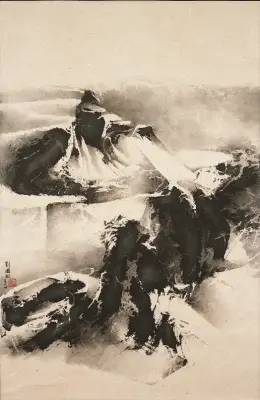 《寒山雪霁》刘国松