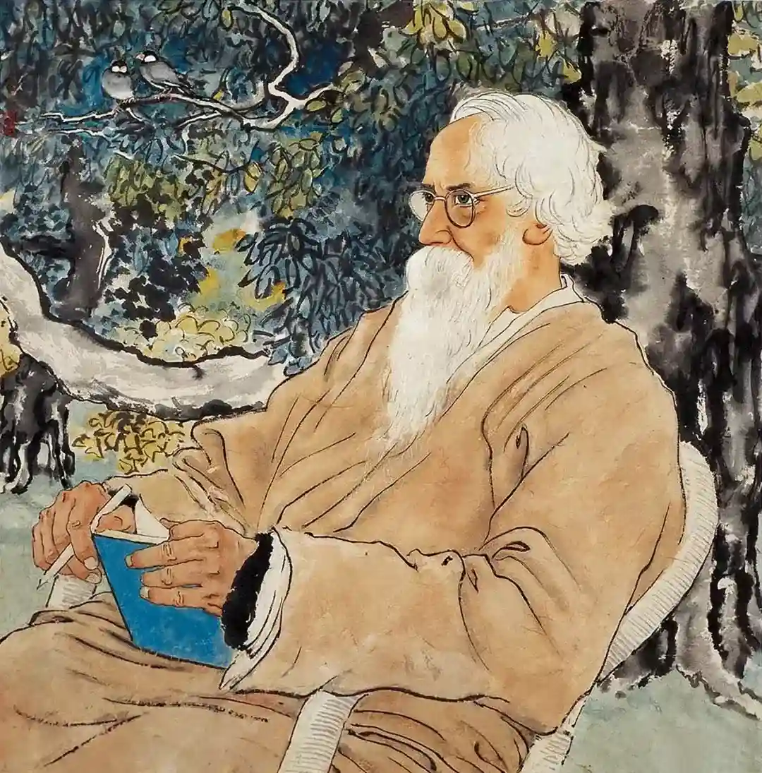 《泰戈尔像》徐悲鸿