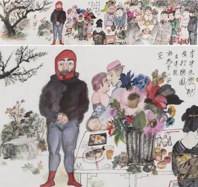 《李津先生京都行乐图》李津